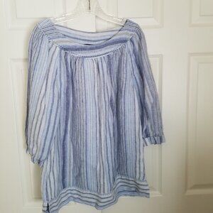 Lands End Women's size M (10-12) Peasant blouse EUC